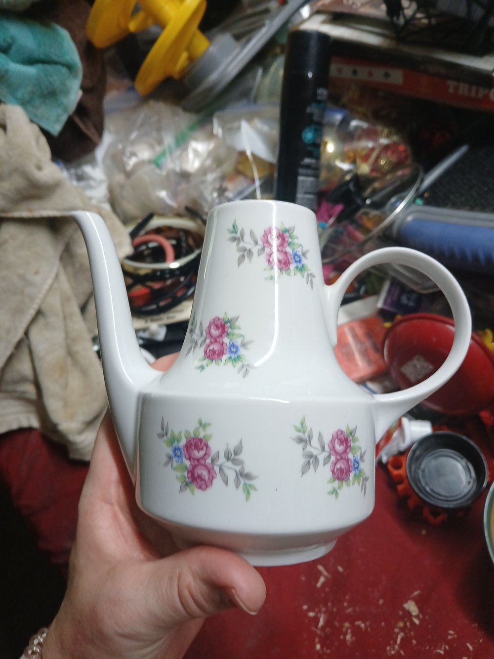 vintage Henneberg Porzellan 1777 lidded coffee or teapot with a floral design